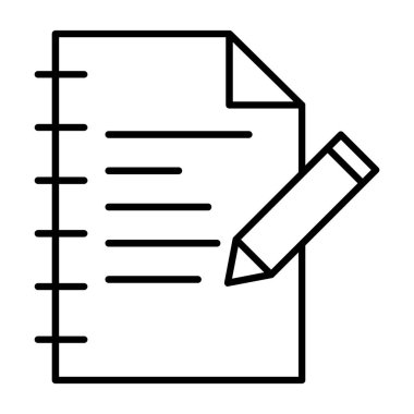 Notepad.svg Simgesi, Web Kullanımı için Vektör İllüstrasyonu