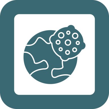 Web Kullanımı için Asteroid Simgesi, Vektör İllüstrasyonu