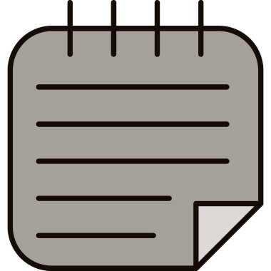 Yapışkan Not Simgesi, Web Kullanımı için Vektör İllüstrasyonu