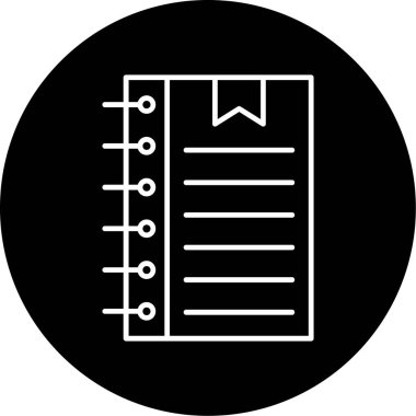 Web Kullanımı için Not Defteri Simgesi, Vektör İllüstrasyonu