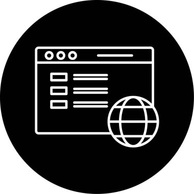 Web Kullanımı için Web Sayfası Simgesi, Vektör İllüstrasyonu