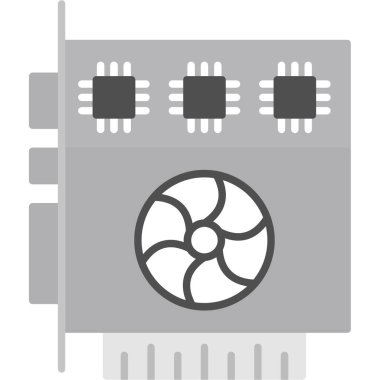 Web Kullanımı için Grafik Kart Simgesi, Vektör İllüstrasyonu