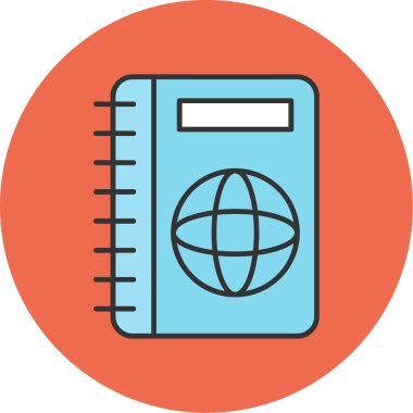 Web Kullanımı için Kitap Simgesi, Vektör İllüstrasyonu