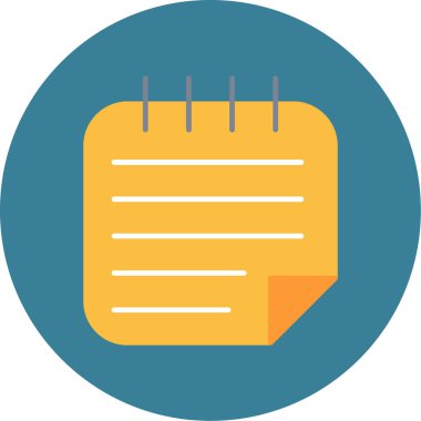 Yapışkan Not Simgesi, Web Kullanımı için Vektör İllüstrasyonu