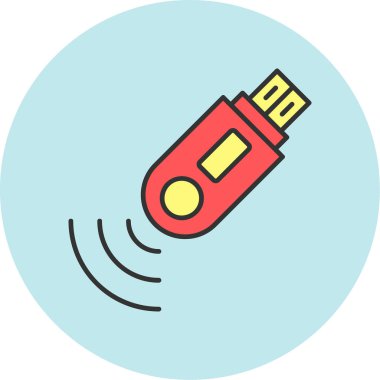 Web Kullanımı için USB Simgesi, Vektör İllüstrasyonu