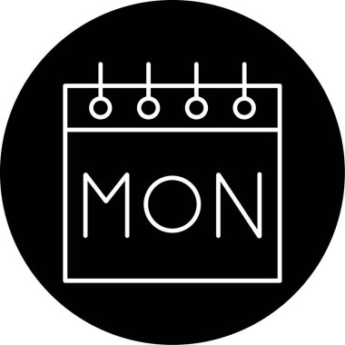 Web Kullanımı için Pazartesi Simgesi, Vektör İllüstrasyonu