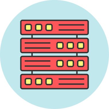 Web Kullanımı için Sunucu Simgesi, Vektör İllüstrasyonu