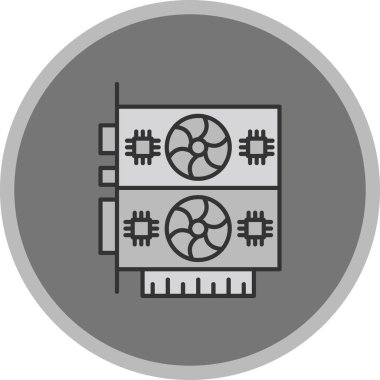 Web Kullanımı için Grafik Kart Simgesi, Vektör İllüstrasyonu