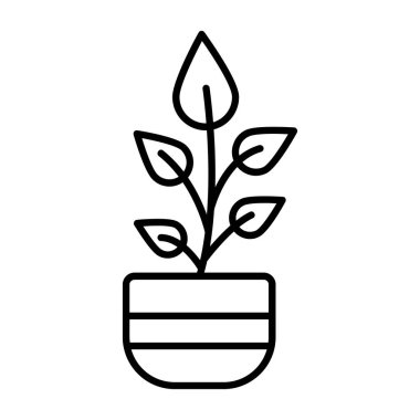 Plant.svg Simgesi, Web Kullanımı için Vektör İllüstrasyonu