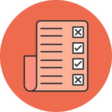 Web kullanımı için Kağıt Listesi Simgesi, Vektör İllüstrasyonu