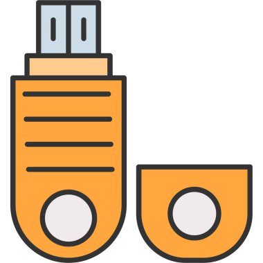 Web Kullanımı için Pendrive Simgesi, Vektör İllüstrasyonu