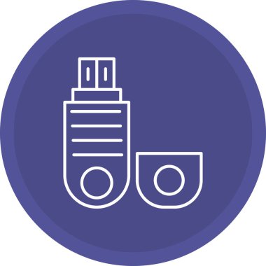 Web Kullanımı için Pendrive Simgesi, Vektör İllüstrasyonu