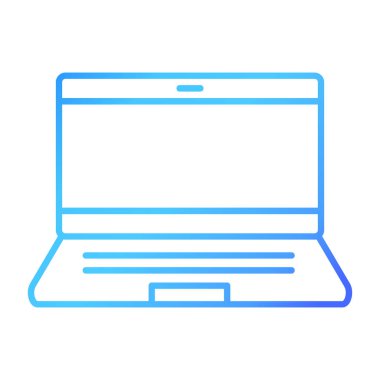 Web Kullanımı için dizüstü bilgisayar simgesi, Vektör İllüstrasyonu