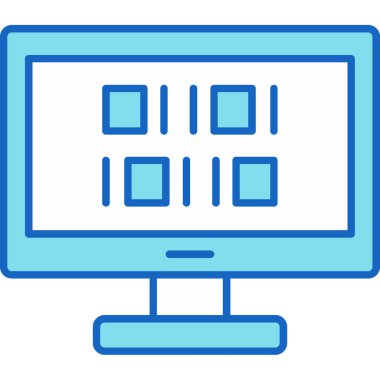Web Kullanımı için İkili Kod Simgesi, Vektör İllüstrasyonu