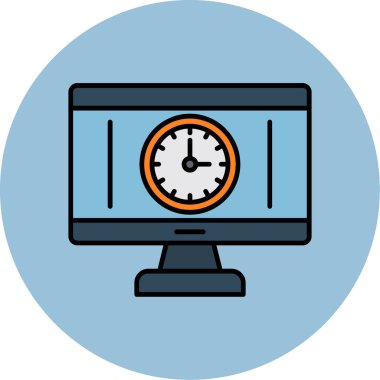 Web Kullanımı için zaman Simgesi, Vektör İllüstrasyonu