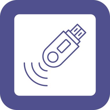Web Kullanımı için USB Simgesi, Vektör İllüstrasyonu