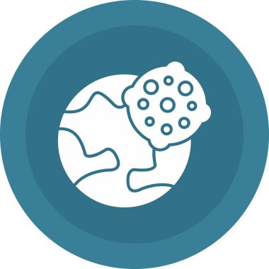 Web Kullanımı için Asteroid Simgesi, Vektör İllüstrasyonu