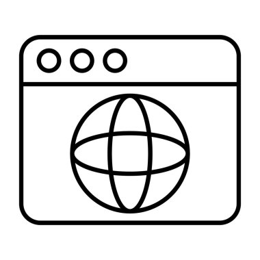 Web Tarayıcı Simgesi, Web Kullanımı için Vektör İllüstrasyonu