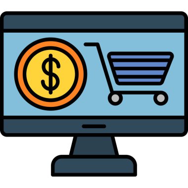 Web Kullanımı için Etrade Simgesi, Vektör İllüstrasyonu