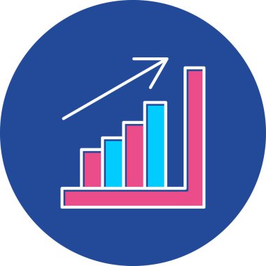 Web Kullanımı için Grafik Çubuğu Simgesi, Vektör İllüstrasyonu