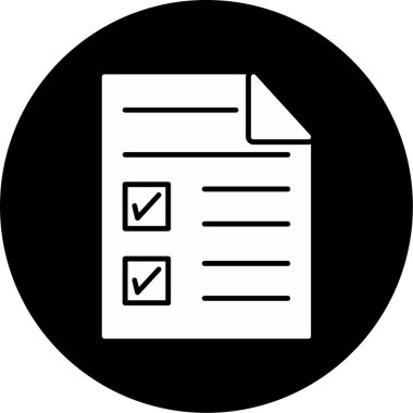 Web Kullanımı için Kontrol Listesi Simgesi, Vektör İllüstrasyonu