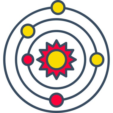 Web kullanımı için Güneş Sistemi Simgesi, Vektör İllüstrasyonu