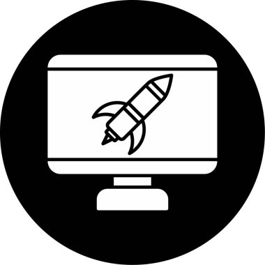 Web Kullanımı için Canlı Yayın Simgesi, Vektör İllüstrasyonu