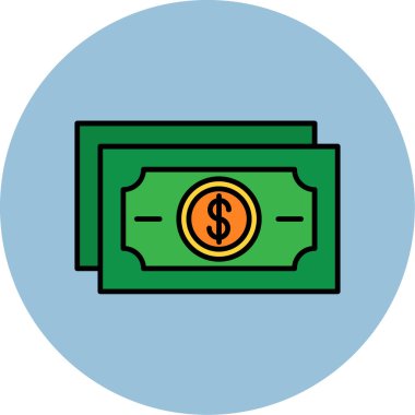 Web Kullanımı için Para Simgesi, Vektör İllüstrasyonu