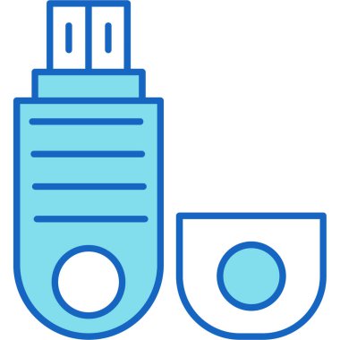 Web Kullanımı için Pendrive Simgesi, Vektör İllüstrasyonu