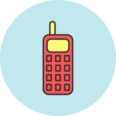 Web kullanımı için Cep Telefonu Simgesi, Vektör İllüstrasyonu