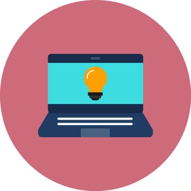 Web Kullanımı için dizüstü bilgisayar simgesi, Vektör İllüstrasyonu