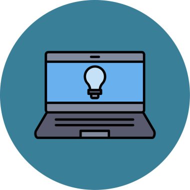 Web Kullanımı için dizüstü bilgisayar simgesi, Vektör İllüstrasyonu