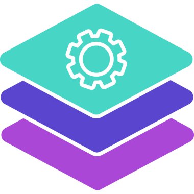 Web Kullanımı için Katman Simgesi, Vektör İllüstrasyonu