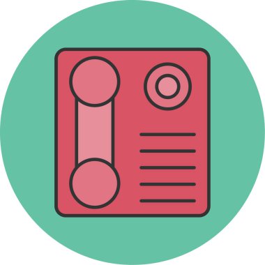 Web Kullanımı için Wall Phone Simgesi, Vektör İllüstrasyonu