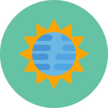 Web Kullanımı için Güneş Simgesi, Vektör İllüstrasyonu