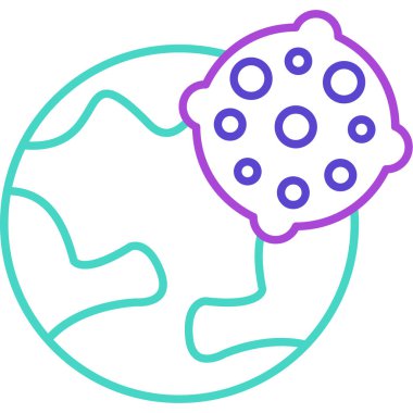 Web Kullanımı için Asteroid Simgesi, Vektör İllüstrasyonu