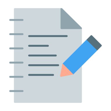 Web Kullanımı için Not Defteri Simgesi, Vektör İllüstrasyonu