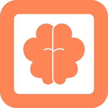 Web Kullanımı İçin Beyin Simgesi, Vektör İllüstrasyonu