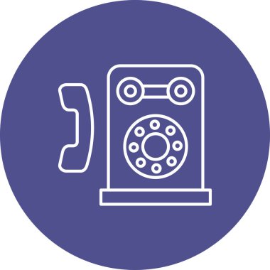 Web Kullanımı için Magneto Duvarı Telefon Simgesi, Vektör İllüstrasyonu