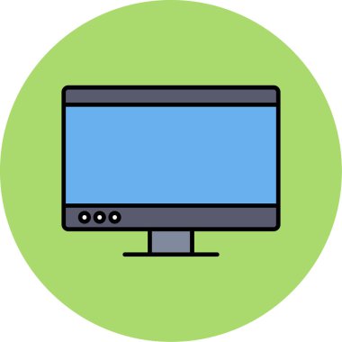 Web Kullanımı için Bilgisayar Simgesi, Vektör İllüstrasyonu