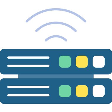 Web Kullanımı için Sunucu Simgesi, Vektör İllüstrasyonu