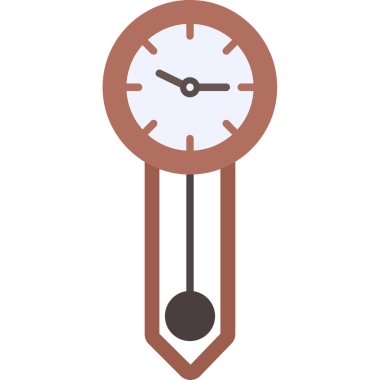 Web Kullanımı için Duvar Saati Simgesi, Vektör İllüstrasyonu