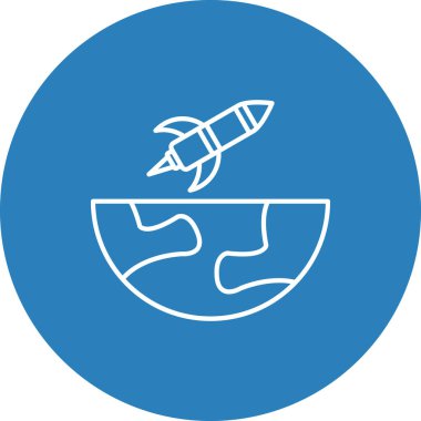 Roket Simgesi, Web Kullanımı için Vektör İllüstrasyonu