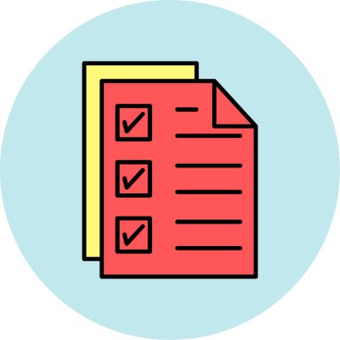 Web Kullanımı için Kontrol Listesi Simgesi, Vektör İllüstrasyonu