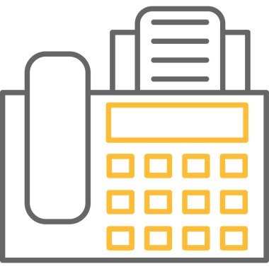 Web kullanımı için Telefon Faks Simgesi, Vektör İllüstrasyonu