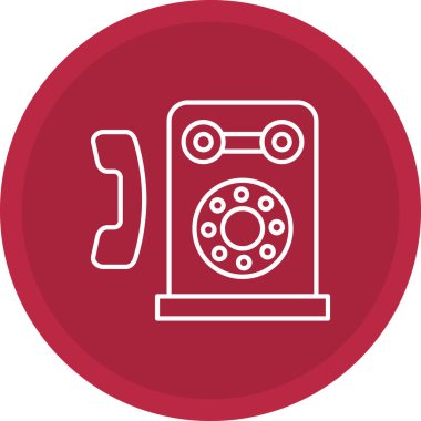 Web Kullanımı için Magneto Duvarı Telefon Simgesi, Vektör İllüstrasyonu