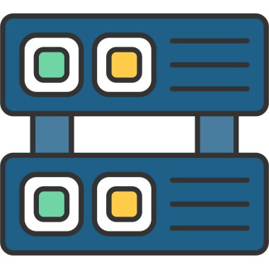 Web Kullanımı için Sunucu Simgesi, Vektör İllüstrasyonu