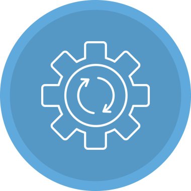 Cogwheel Simgesi, Web Kullanımı için Vektör İllüstrasyonu