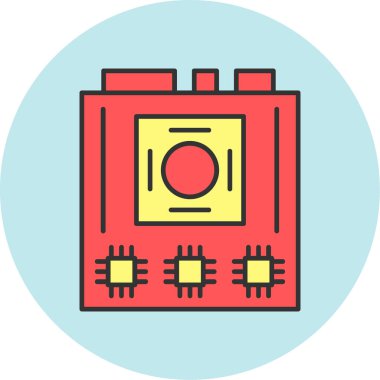 Web Kullanımı için Ana Kart Simgesi, Vektör İllüstrasyonu