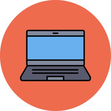 Web Kullanımı için dizüstü bilgisayar simgesi, Vektör İllüstrasyonu